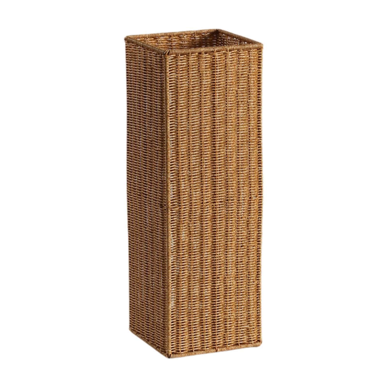 Portaombrelli in Rattan Artificiale, Portaombrelli Decorativo, Robusto Scaffale a Cubo per Ingresso E Corridoio, Regali, 58 Cmx20 Cmx20 Cm