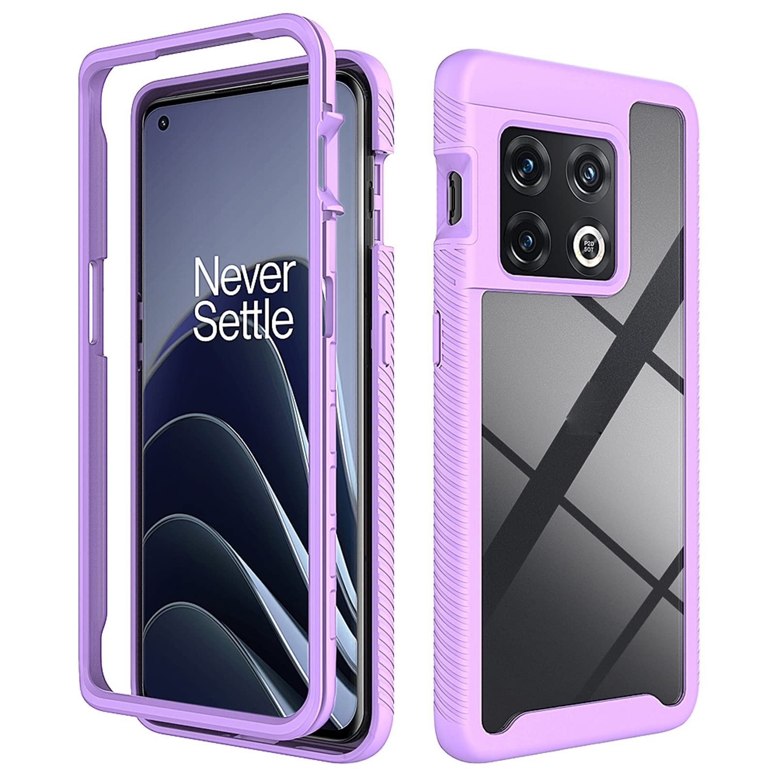 Etui do OnePlus 10Pro 6,7 cala, wytrzymałe, dwuwarstwowe, amortyzujące wstrząsy etui na telefon, fioletowe