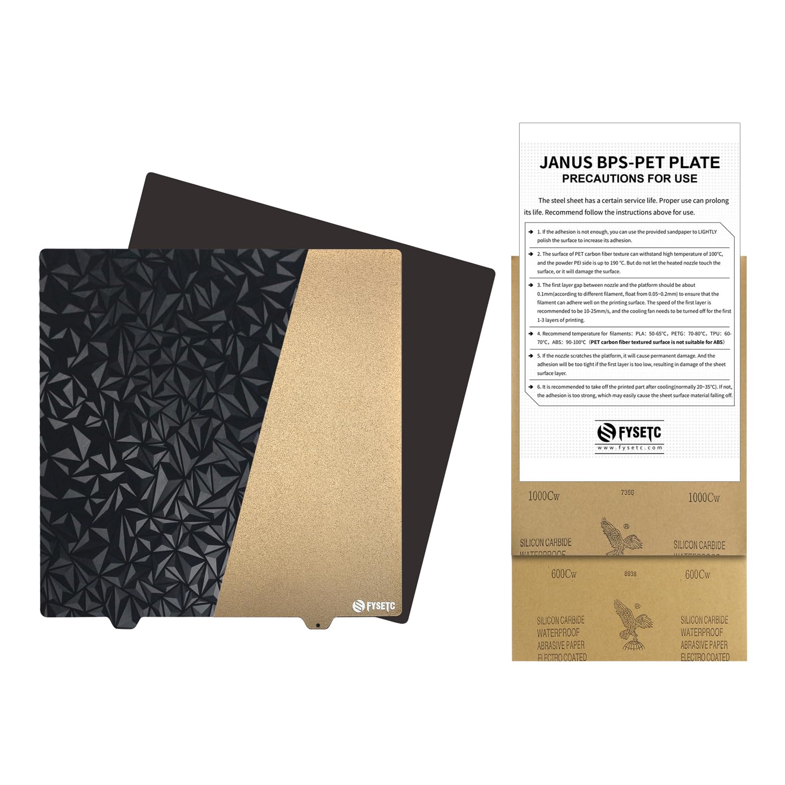 BCZAMD for Ende-r 5 Plus kit 3D Drucker Plattform 377 x 370 mm JanusBPS PEI Platte Federstahl Platte Doppelseitig Pulver + glattbes chichtet PET PEO Metall Druck Bett mit Magntscche B Basis