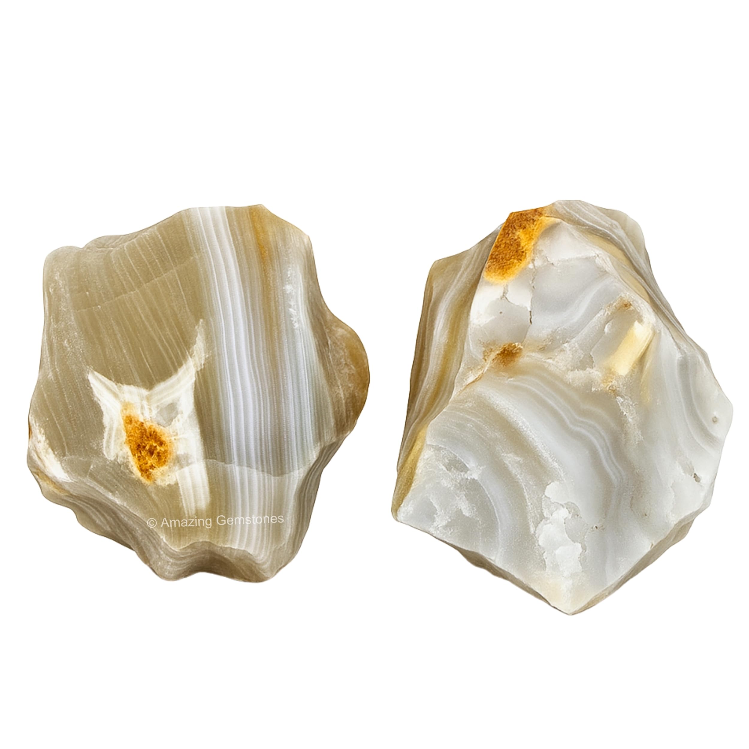 Lace Agate Crystals and Healing Stones, 2 Piece Raw | Certified Healing Crystal Rough Rocks For Tumbling and DIY Projects Gifts - Positive Energy, Chakra Healing, Meditation