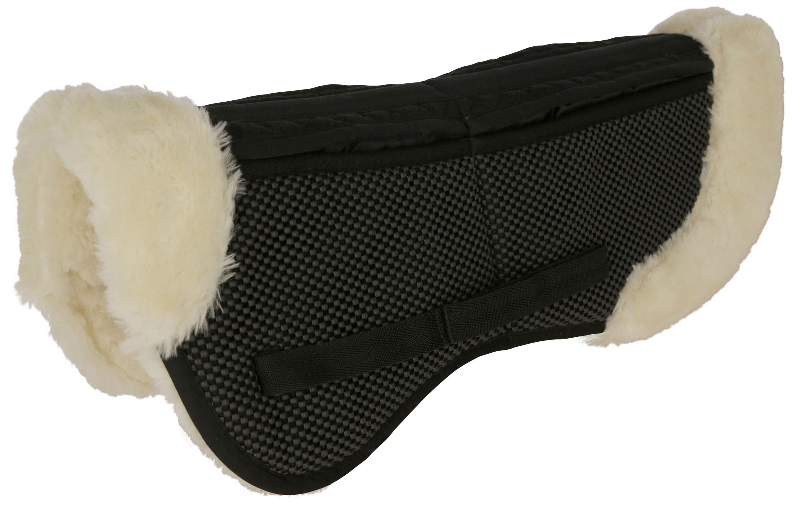 Covalliero Coussin de selle correcteur antidérapant en fausse fourrure pour poney Noir