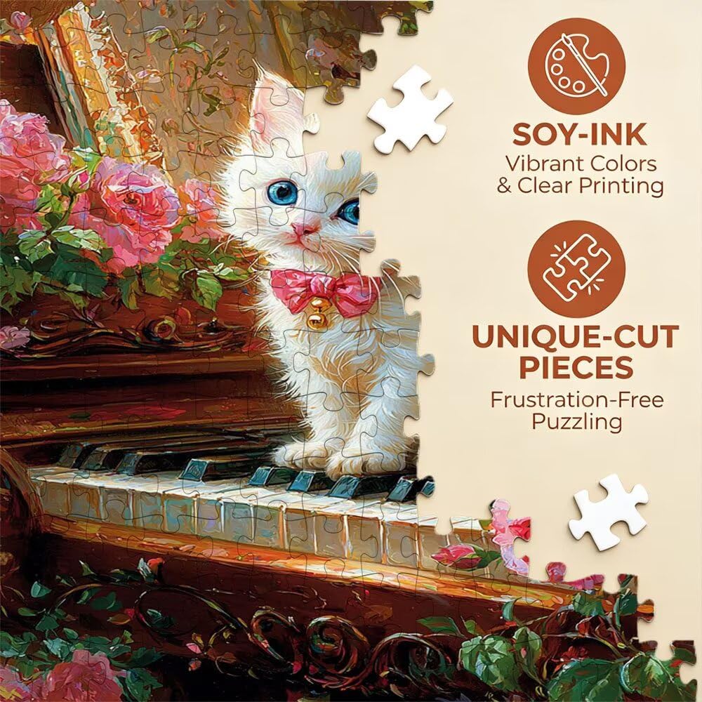 Puzzle 2000 Pezzi, Gatto Pianoforte 3D Puzzle per Adulti Impegnativo, Educa Puzzles Artistico, Divertente E Stimolante Puzzles Decorativo per La Famiglia, Regalo e Decorazione Pareti DX0YL6-267