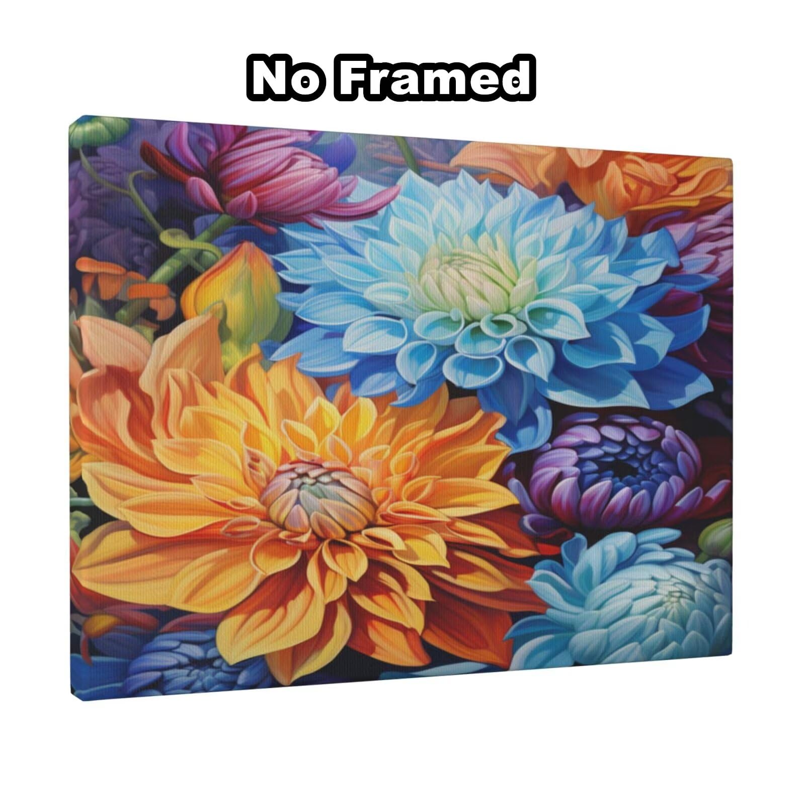 Kit per pittura con numeri per adulti, crisantemo, pittura a fiori con numeri per principianti, pittura acrilica con numeri, kit per decorazione da parete, 95 x 70 cm, senza cornice)