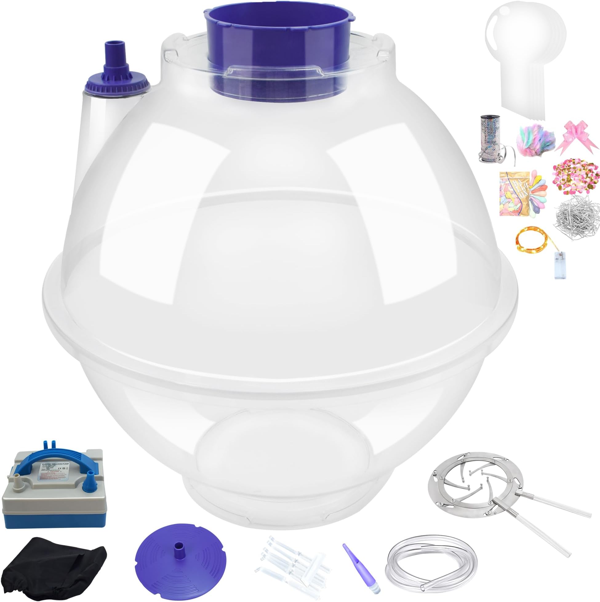 Balloon Stuffing Machine,New 16.9'' Balloon Stuffer to Wrap Gift Balloon Filling Kit with 9 Accesorios Used for Wedding Christmas Birthday Party Decoration (Balloon Stuffer With Pump & Flaring Pliers)