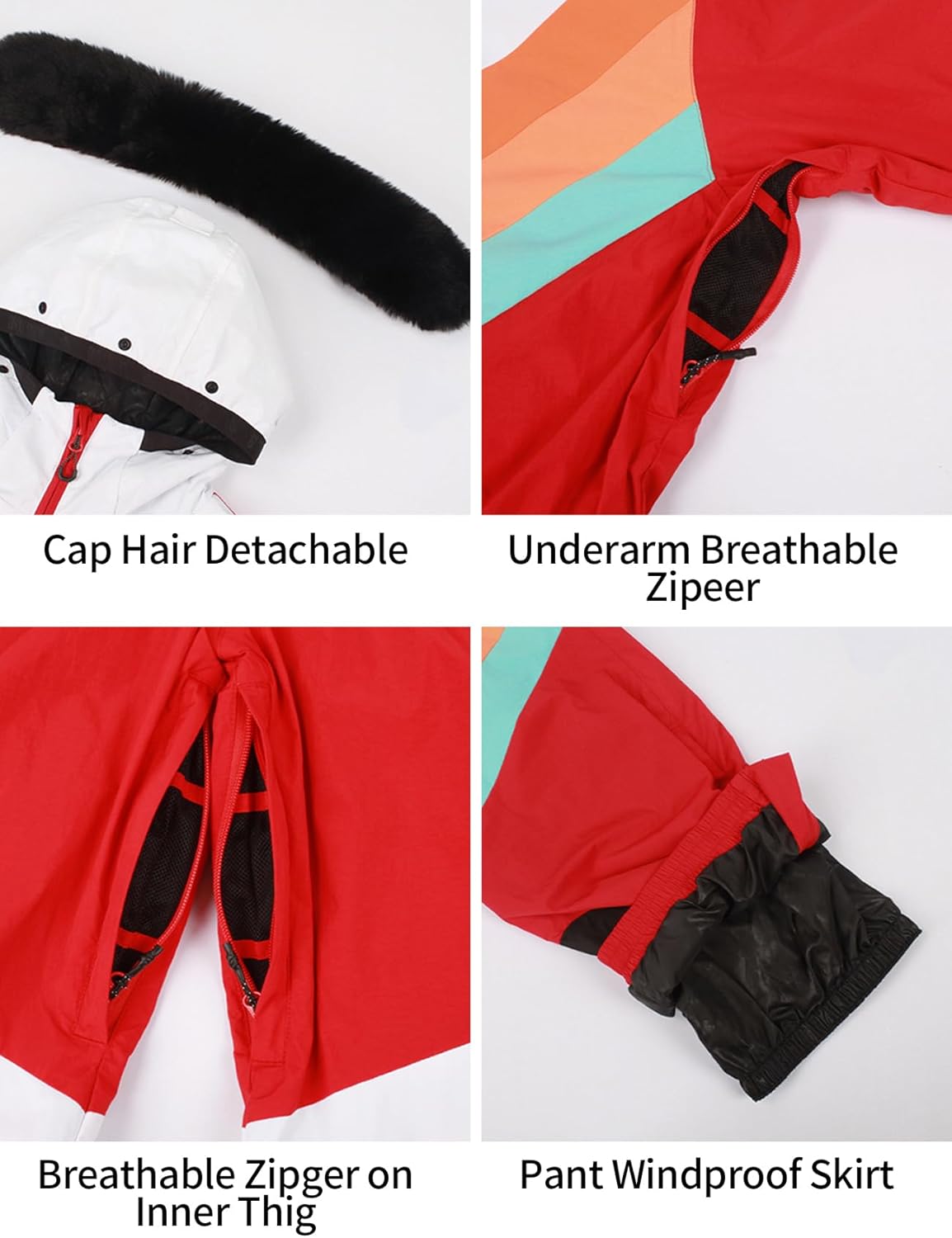 GSOU SNOW Ski Suit Women Snowsuit One Piece Snowboarding Waterproof Windproof Jumpsuit for Outdoor Sports - Image 5