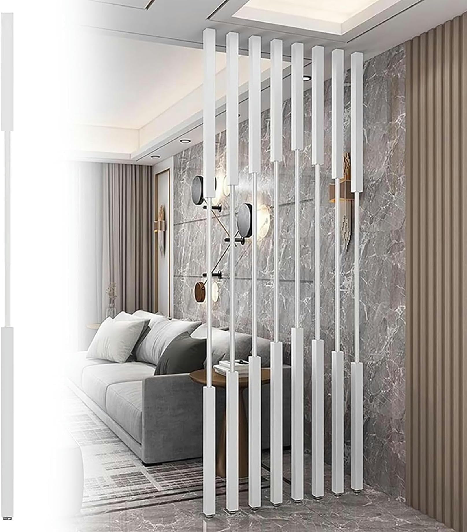 Séparateur de pièce creux blanc pour structurer un studio moderne