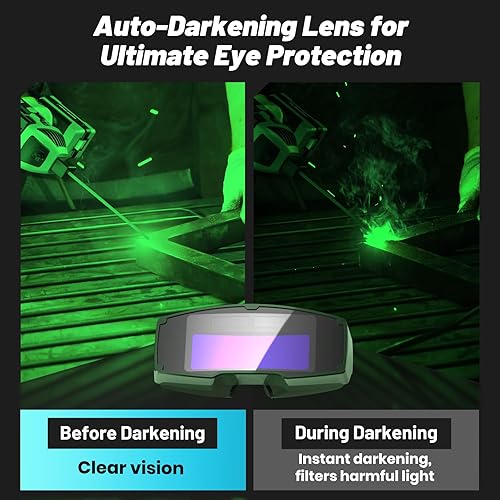 Miniatura 3 de Máquina de soldadura portátil de 110 V con gafas de oscurecimiento automático Inversor IGBT de mano soldador ARC pistola soldador  6 ajustes de