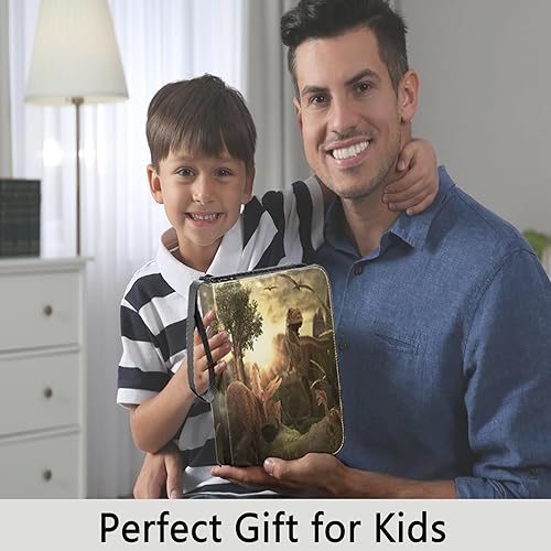 Miniatura 7 de Carpeta de tarjetas de dinosaurio con 4 bolsillos, 400 bolsillos con 50 fundas extraíbles, carpeta de colección de tarjetas con cremallera, álbum de