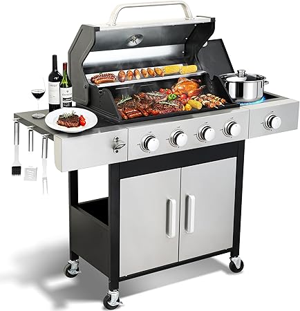 4 Burner Propane Gas BBQ Grill with Side Burner 4 Burner Propane Gas BBQ Grill