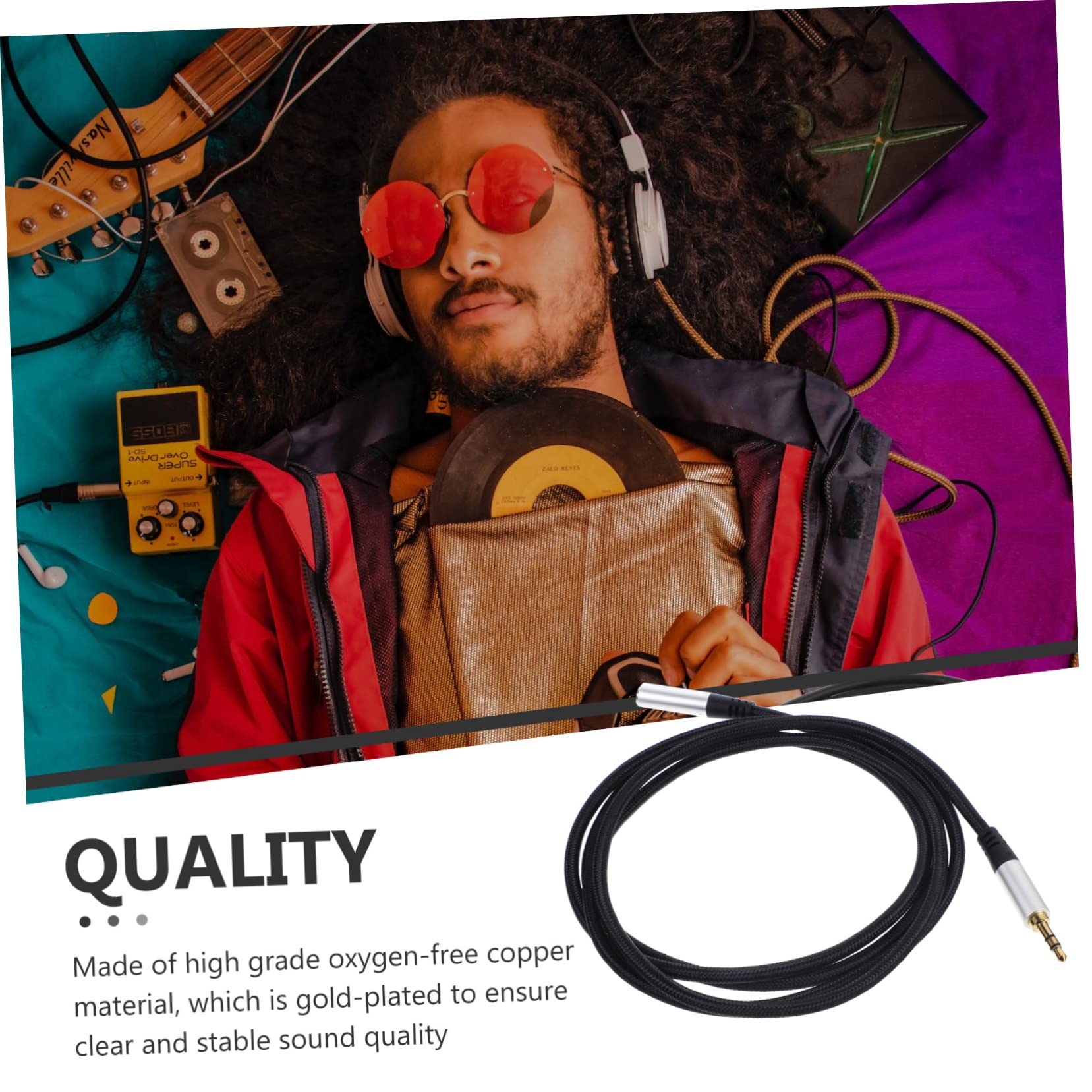 Uonlytech 5pezzi Cavo Audio Estensore Da Cavo Aux Da Maschio Femmina Per Collegamenti Audio Di Qualità Compatibile Con Smartphone e Resistente