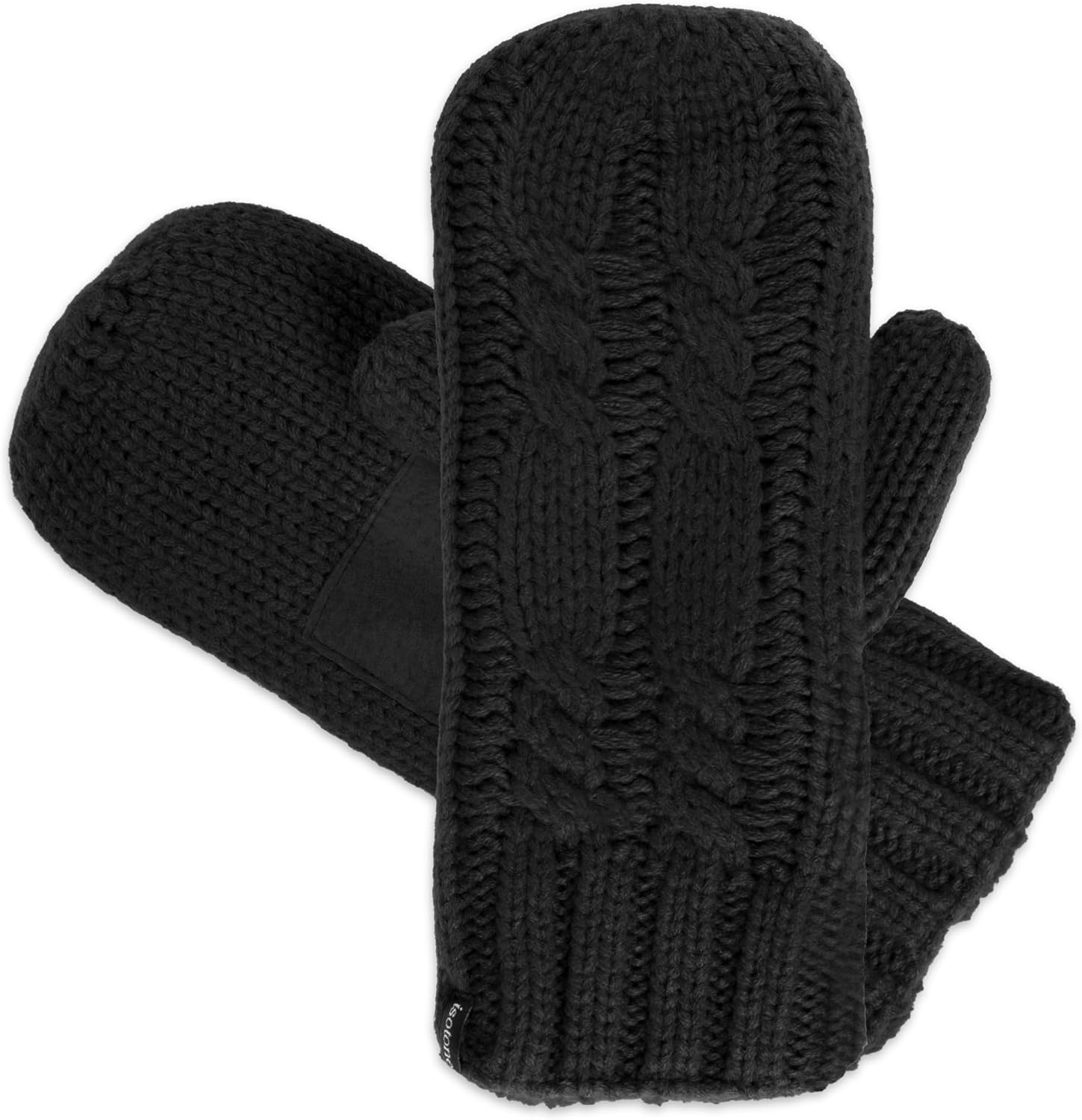 Isotoner Women’s Chunky Cable Knit Cold Weather Mittens with Warm, Soft Lining - Image 5