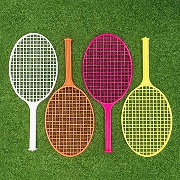 VERMONT Tennis Racket Set | Lightweight & Durable Plastic Rackets for Beginners Ideal for Tennis & Badminton Training [Pack of 4]
