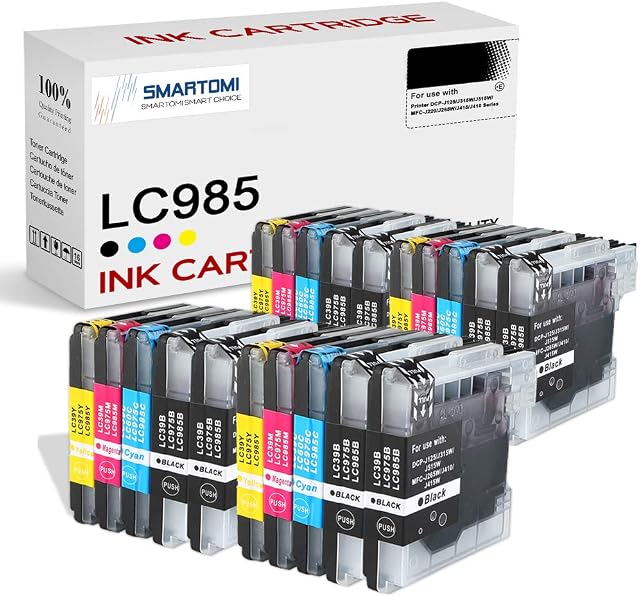 SMARTOMI LC985 LC1100 Ink Cartridges Compatible for Brother LC985 LC1100 for Brother DCP-197C 195C 375CW 6690CW 385C 585CW 145C 395CN Brother MFC-5890CN J615W 255CW 490CW 5490CN 6890CW 5895CW