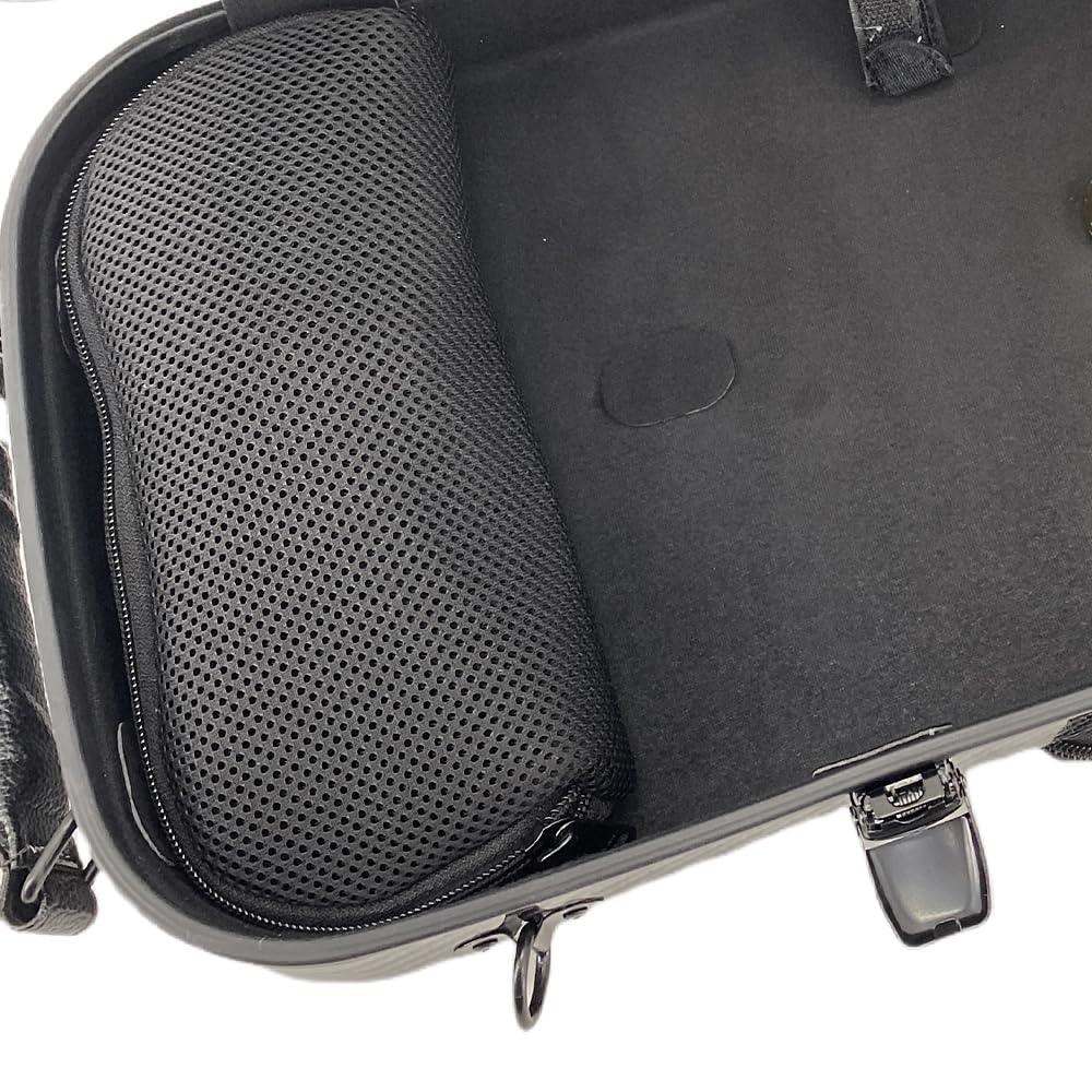 Violín ligero compuesto de fibra de carbono profesional de tamaño completo 4/4, funda rígida con correas de hombro estilo mochila, higrómetro (negro)