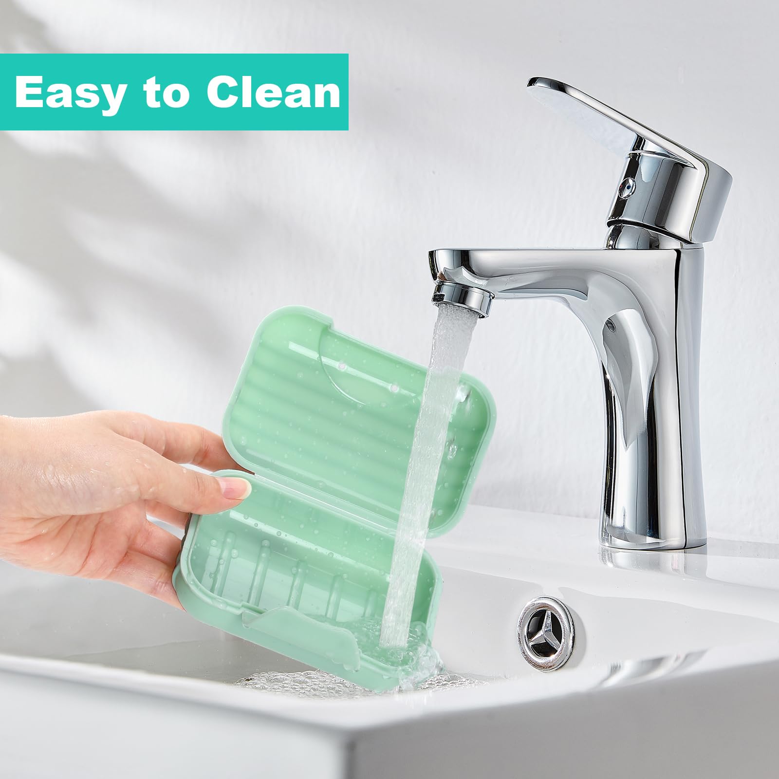 Alyvisun 2 Pcs Travel Soap Case with Lid, Portable Soap Dish, Soap Box with Raised Bottom - Image 4