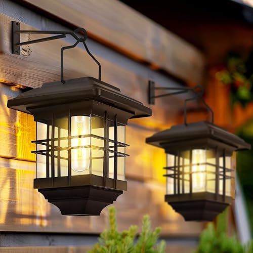 Miniatura 1 de Farol solar colgante para exteriores, luces solares para exteriores, impermeables, faroles solares para exteriores, luces solares antioxidantes con