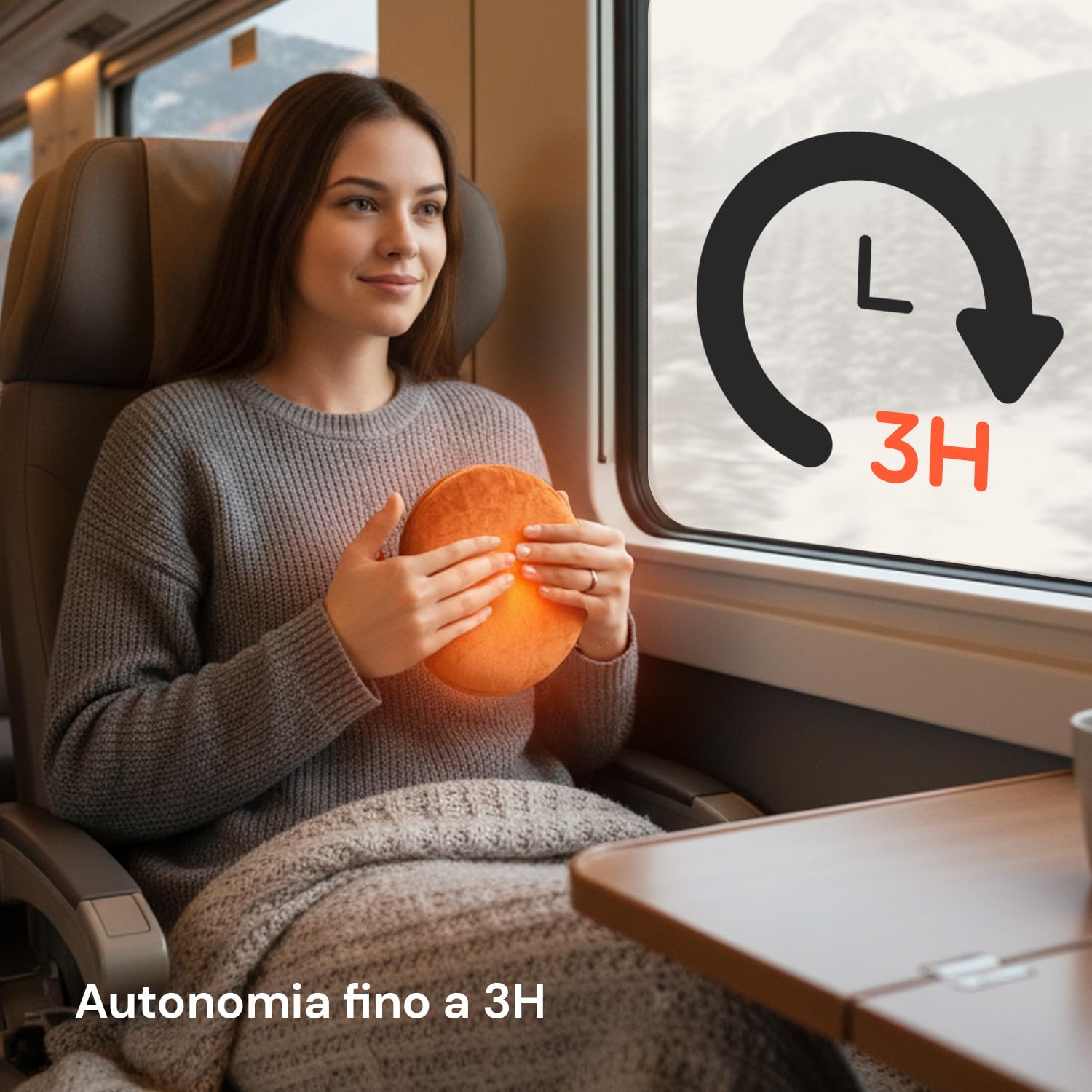 Wintem Scaldino Elettrico 550W per Mani e Letto con Custodia in Stoffa - Ricarica Rapida in 10 Minuti e Calore Duraturo fino a 3 Ore - Calore Immediato e Utilizzo Versatile per Casa Ufficio e Relax