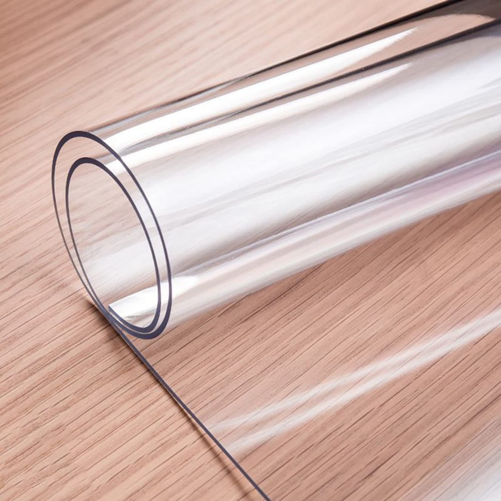 Chemin de table transparent, chemin de table transparent, chemin de table en PVC de 1,5 mm d'épaisseur, nappe en plastique transparent pour un usage de bureau (1,5 mm, 80 x 180 cm)