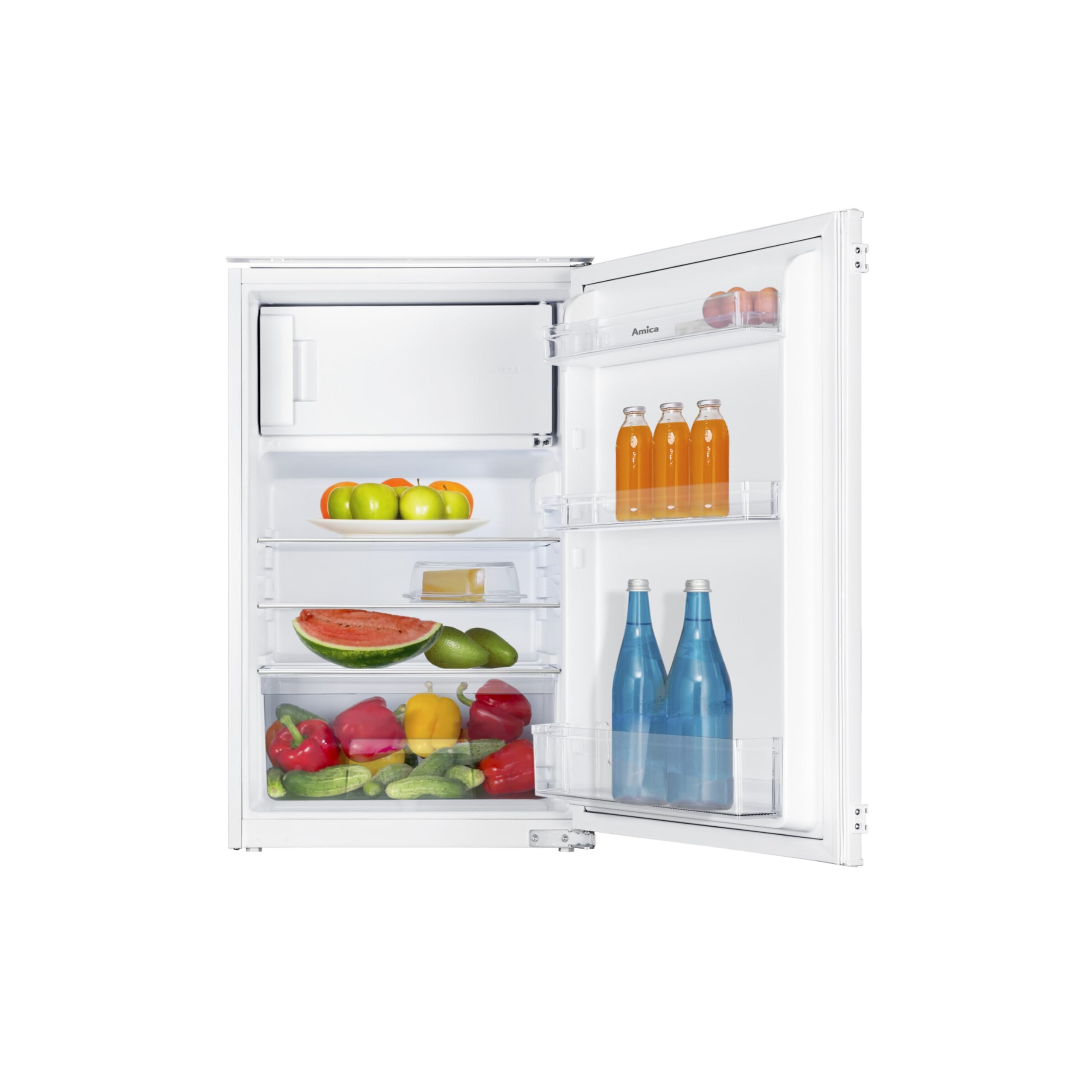 Amica Einbau Kühlschrank mit Gefrierfach für 88 cm Nische Schlepptür-Technik elektronische Steuerung Inverter Kompressor Tür-Offen-Alarm