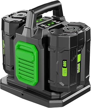 Dual Ports Replacement Charger for EGO 56V Battery Charger CH2100 CH3200 CH5500 CH2800D, Compatible with EGO Power+ 56V ARC Lithium Batteries BA1400T BA2242T BA2800T Batteries Not Included