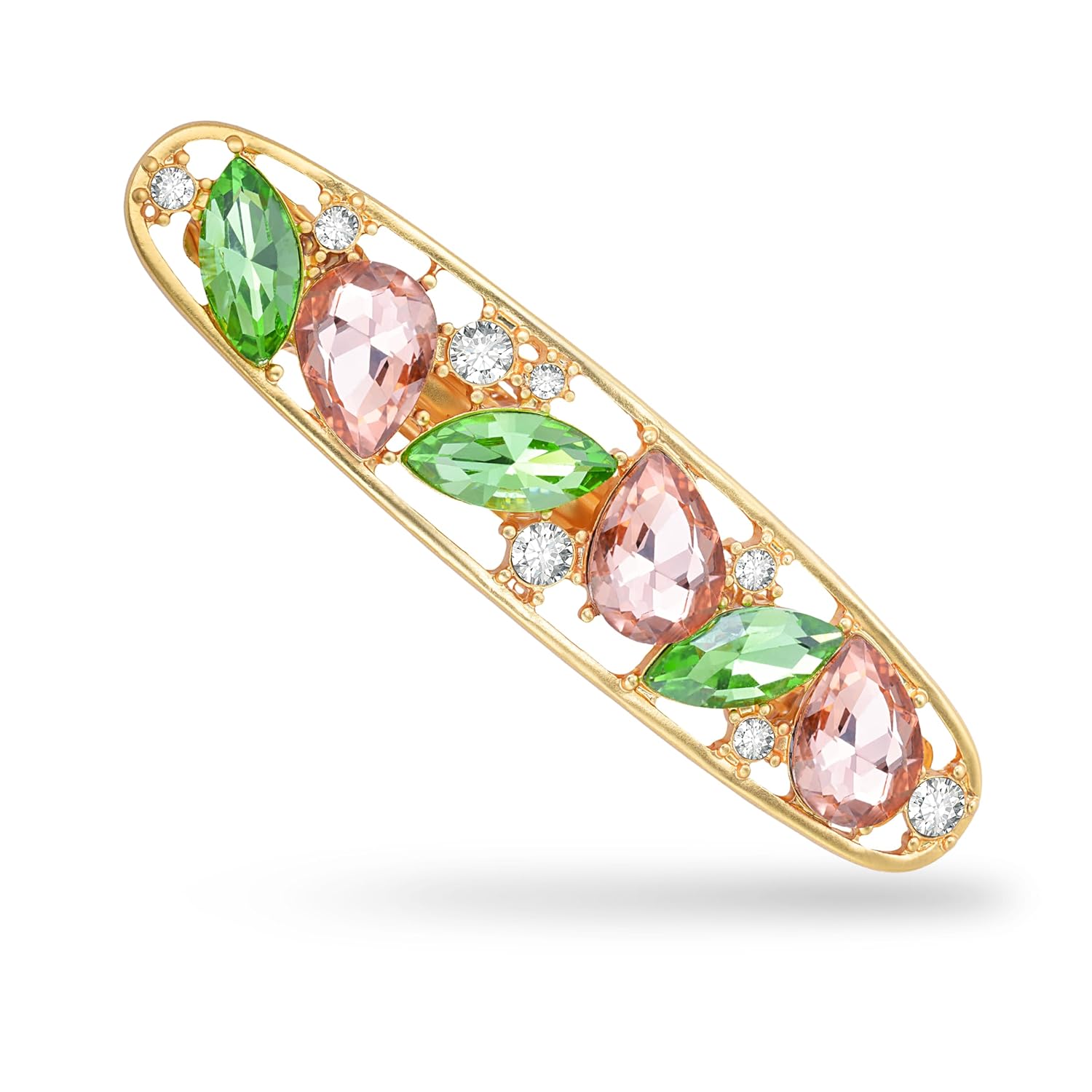 Elegant Crystal Hair Clip Gold Plated Zircon Barrette Delicate Sparkle Statement Jewelry for Women