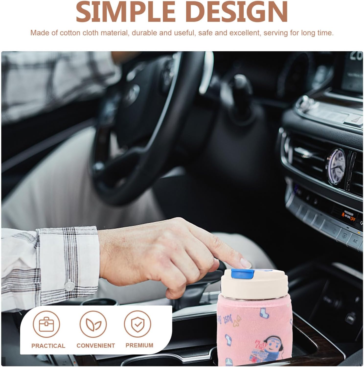 DOITOOL USB Bottle Warmer Cover Portable Insulated Bottle Heater for Cars Comfortable Design Easy to Use Compatible Practical and Multi-Functional