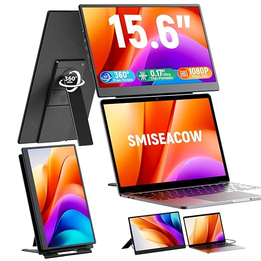 Vesa Compatible 15.6" Laptop Screen Extender w/USB-C & HDMI - $139.99
