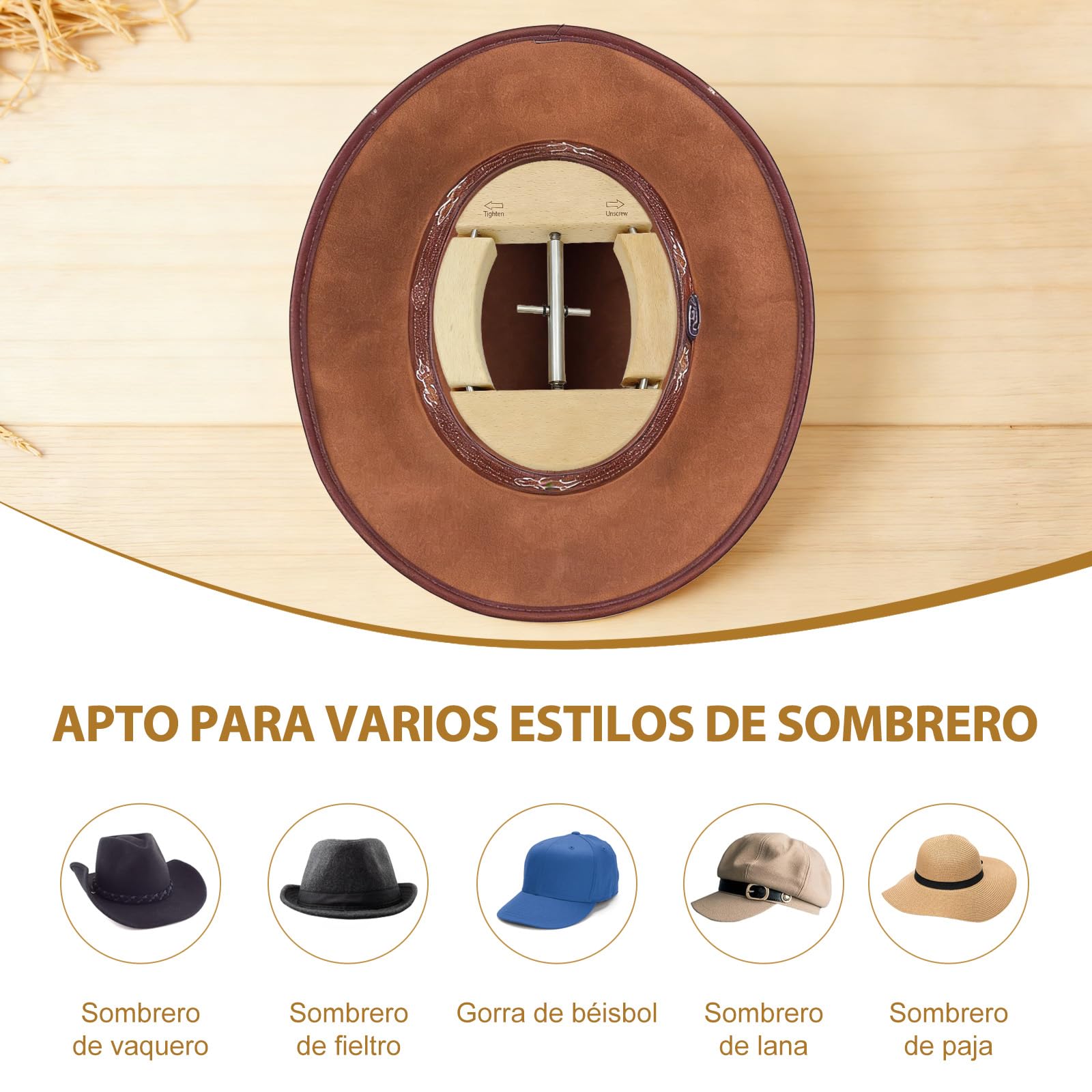 Extensor de sombreros de madera de haya cuatro vías
