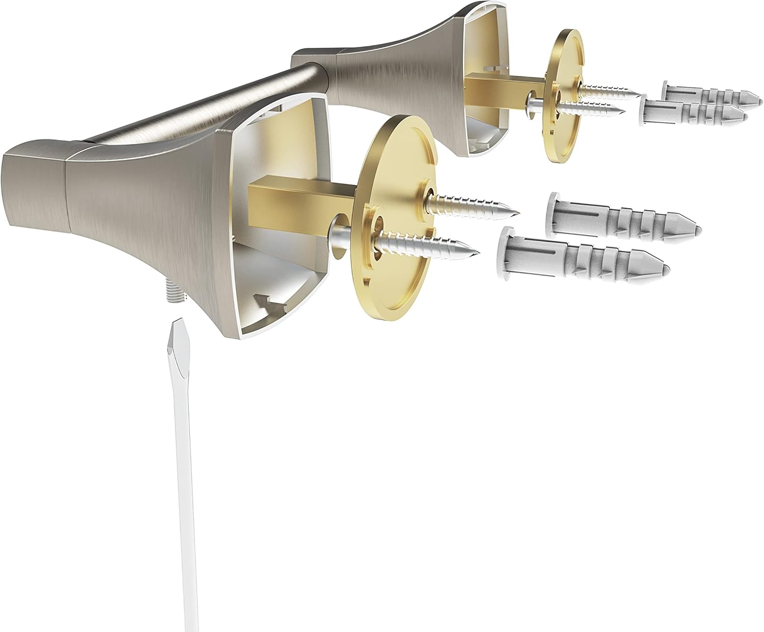 Brushed Nickel Toilet Paper Holder Bathroom Double Post Pivoting Tissue Roll Holder Stainless Steel and Zinc Alloy Wall Mount - Image 5