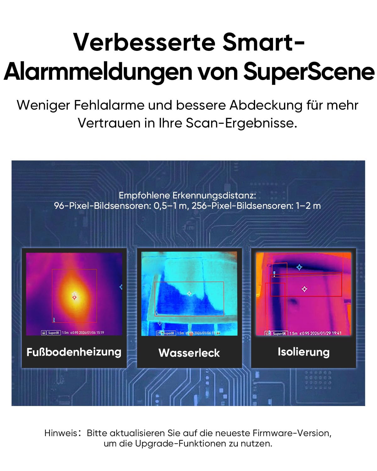 HIKMICRO D01- Wärmebildkamera 240 x 240 SuperIR | Handheld Thermal Camera, 11 Stunden Akkulaufzeit, 3350mAh, 20Hz, -20°C bis 400°C, Haus-Inspektion, Hoch-/Tief-Temperaturalarm