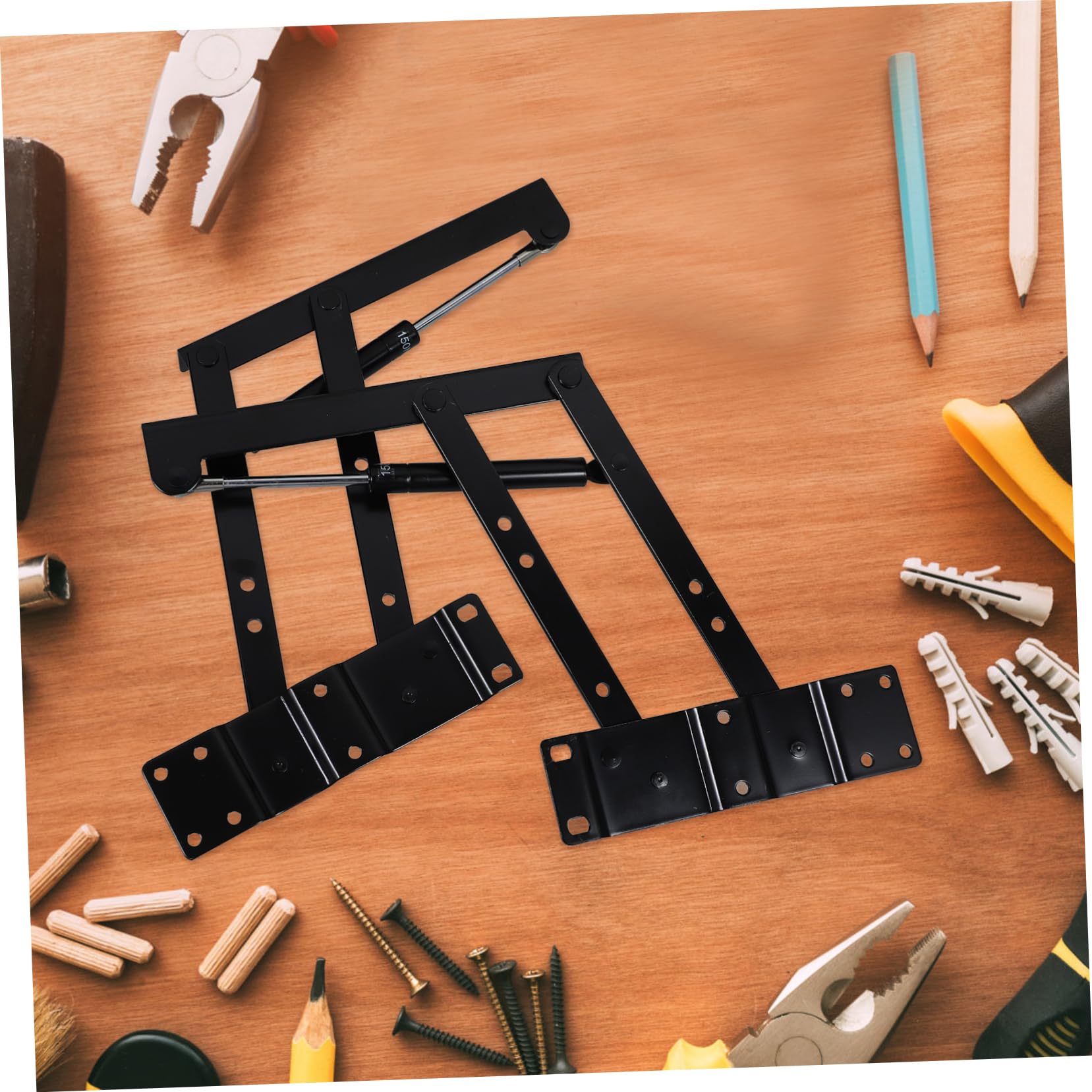 SHINEOFI Soporte Elevador para Mesa de Hierro Negro Estructura Resistente y Diseño Plegable Adecuado para Mesa de Centro y Funcional
