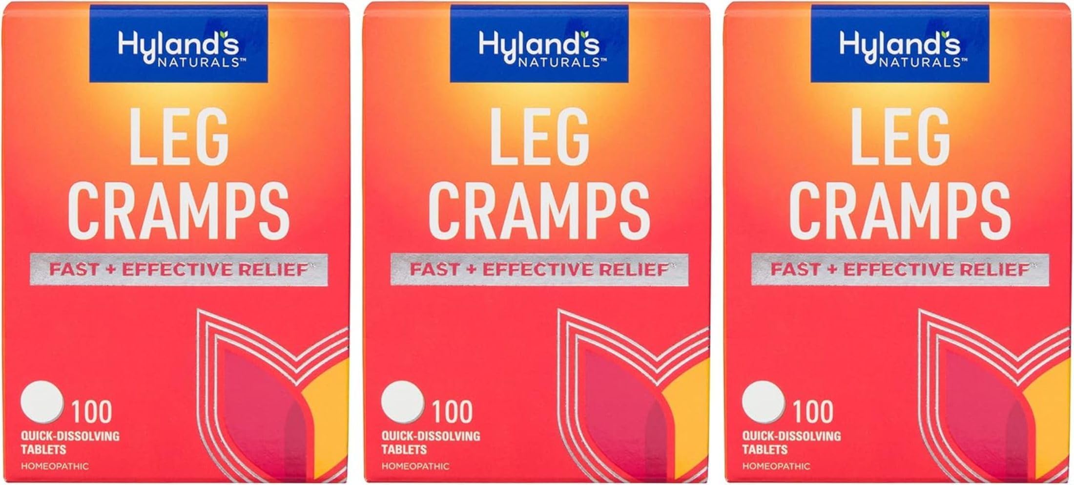 Leg Cramps, Relief of Leg, Calf, Charley Horses, and Foot Cramps, 100 Quick-Dissolving Tablets 3-Pack (300 Total)