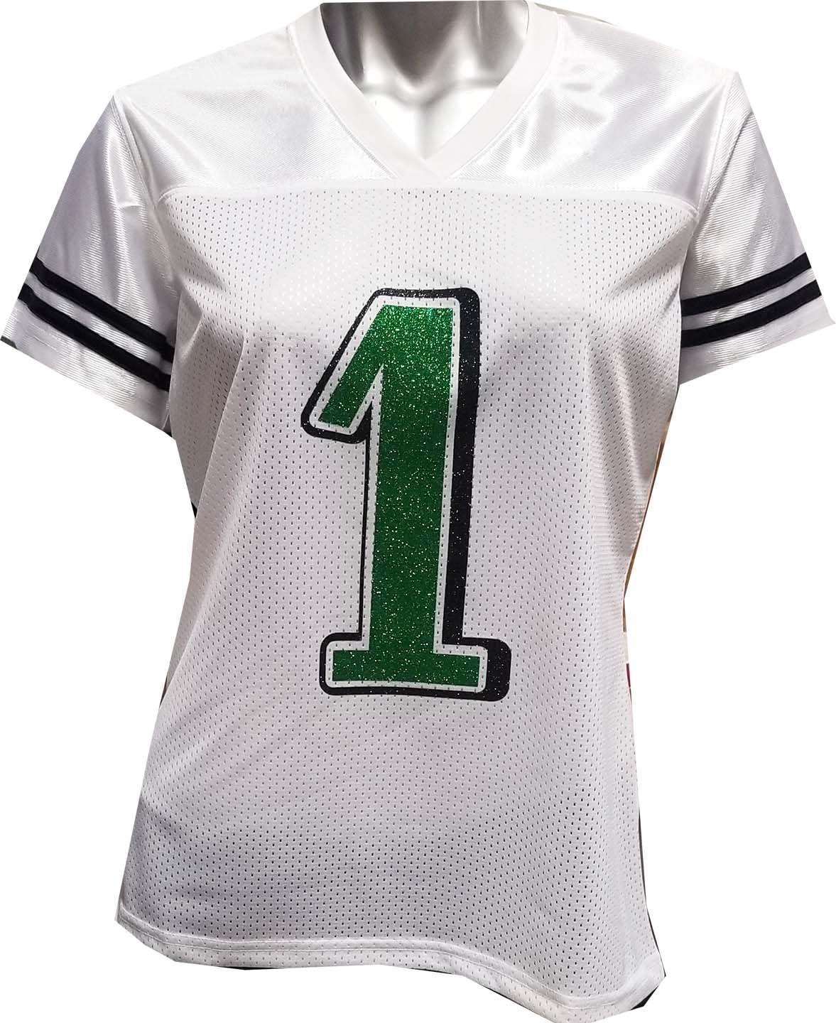 Custom Womens Blinged Football White Mesh Jersey Jalen Hurts Size XX-Large 2XL XXL