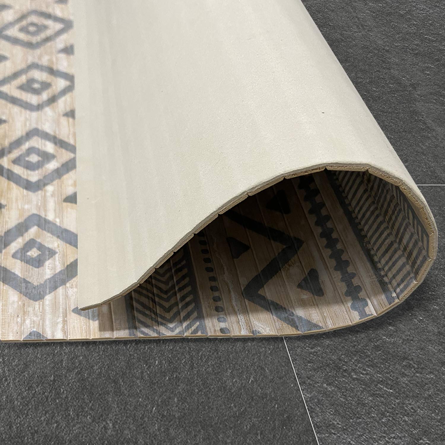Natuurlijk antislip Bamboe Tapijt Ideaal voor woonkamer, hal, badkamer, enz. Houtenvloer-effect! Verkrijgbaar in grote maten en meerdere kleuren I Lichtbrüin, 80 x 150cm