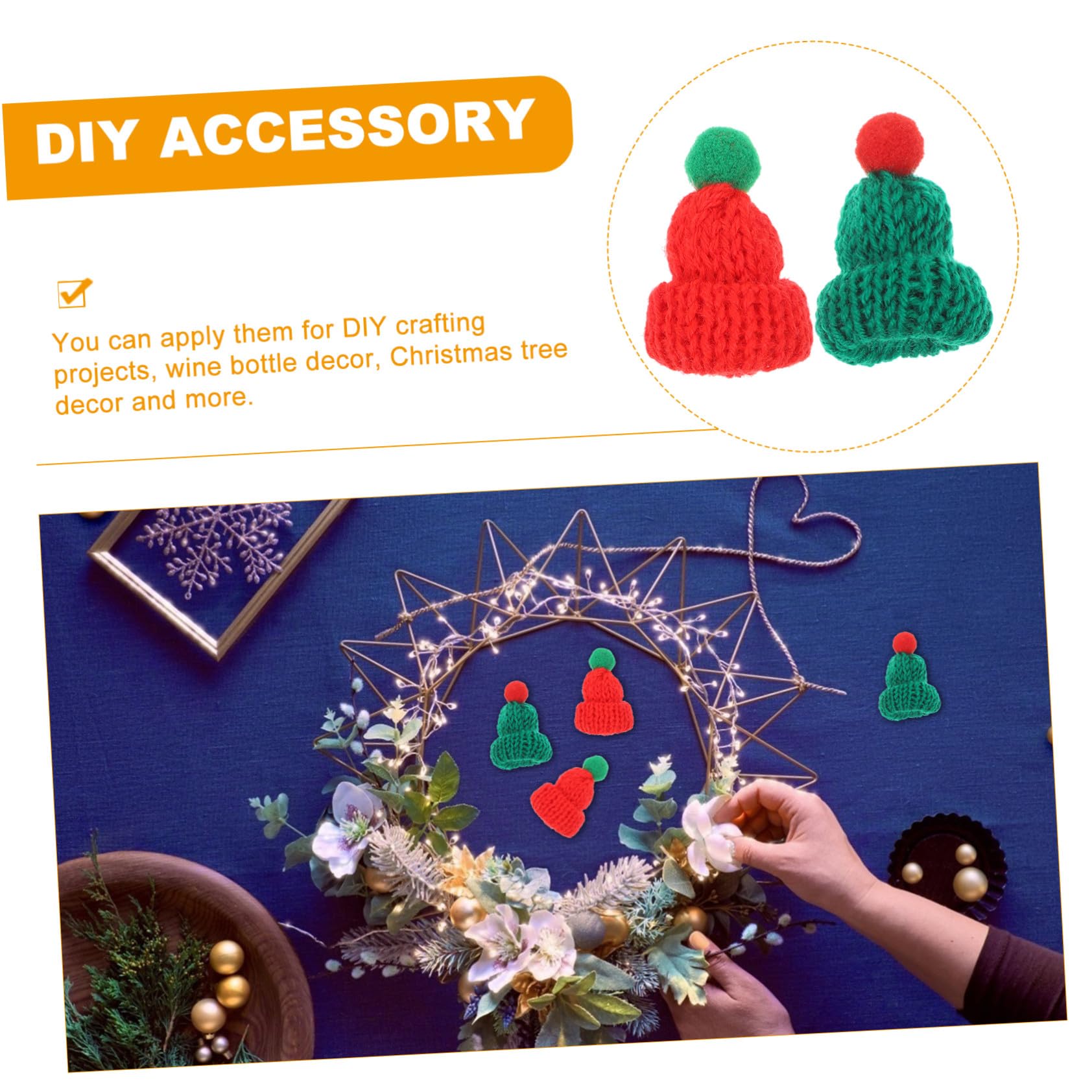 20piezas Mini Gorro De Papá Noel De Decoración Navideña De Gorros Navideños Miniatura para Manualidades para Decoración De Fiestas De Navidad y Regalos De Agradecimiento