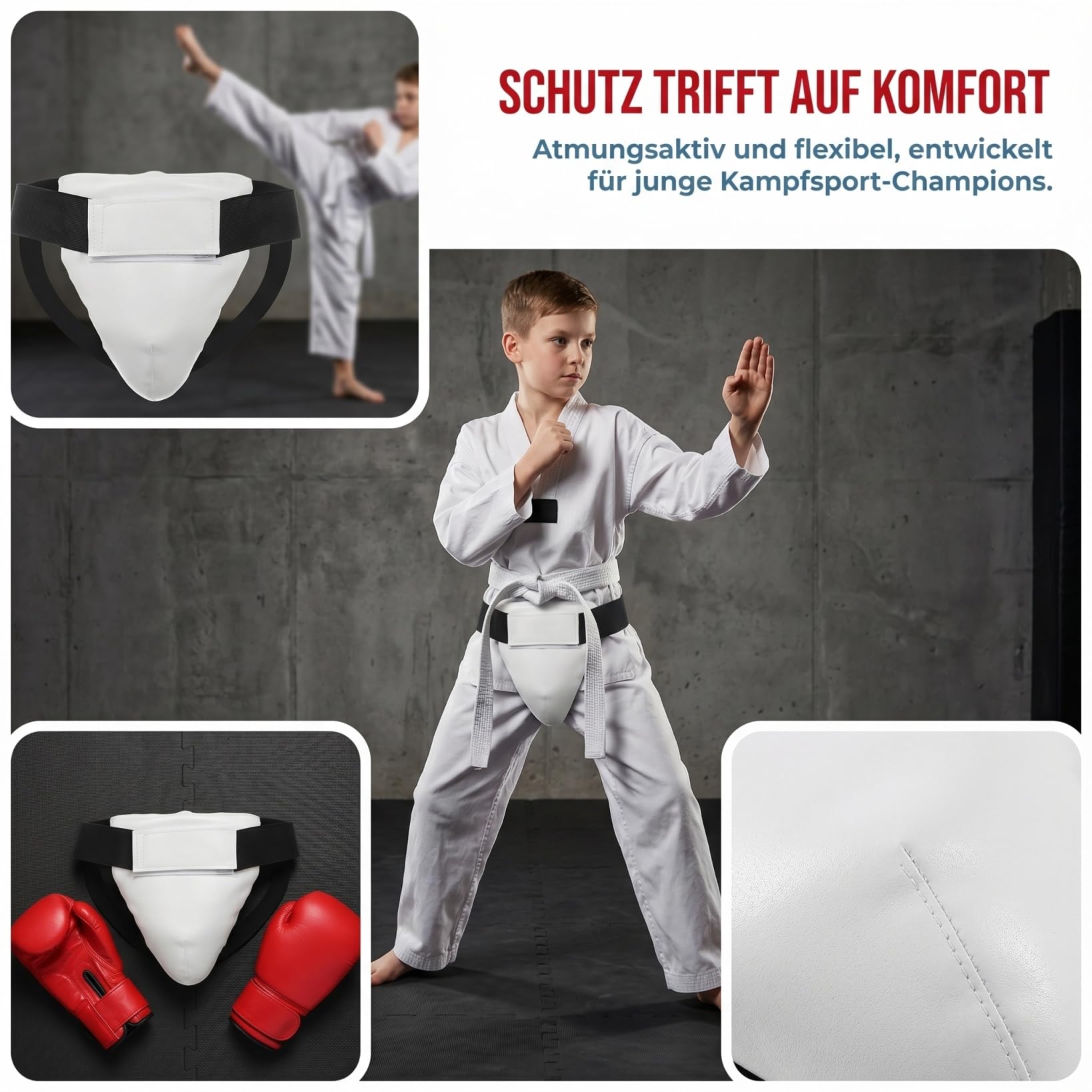 Protección Ingle para niños Taekwondo Kickboxing Artes Marciales protección abdominal