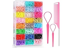 BEBEEPOO Colorful Elastic Hair Ties 2000 pcs Mini Hair Rubber Bands