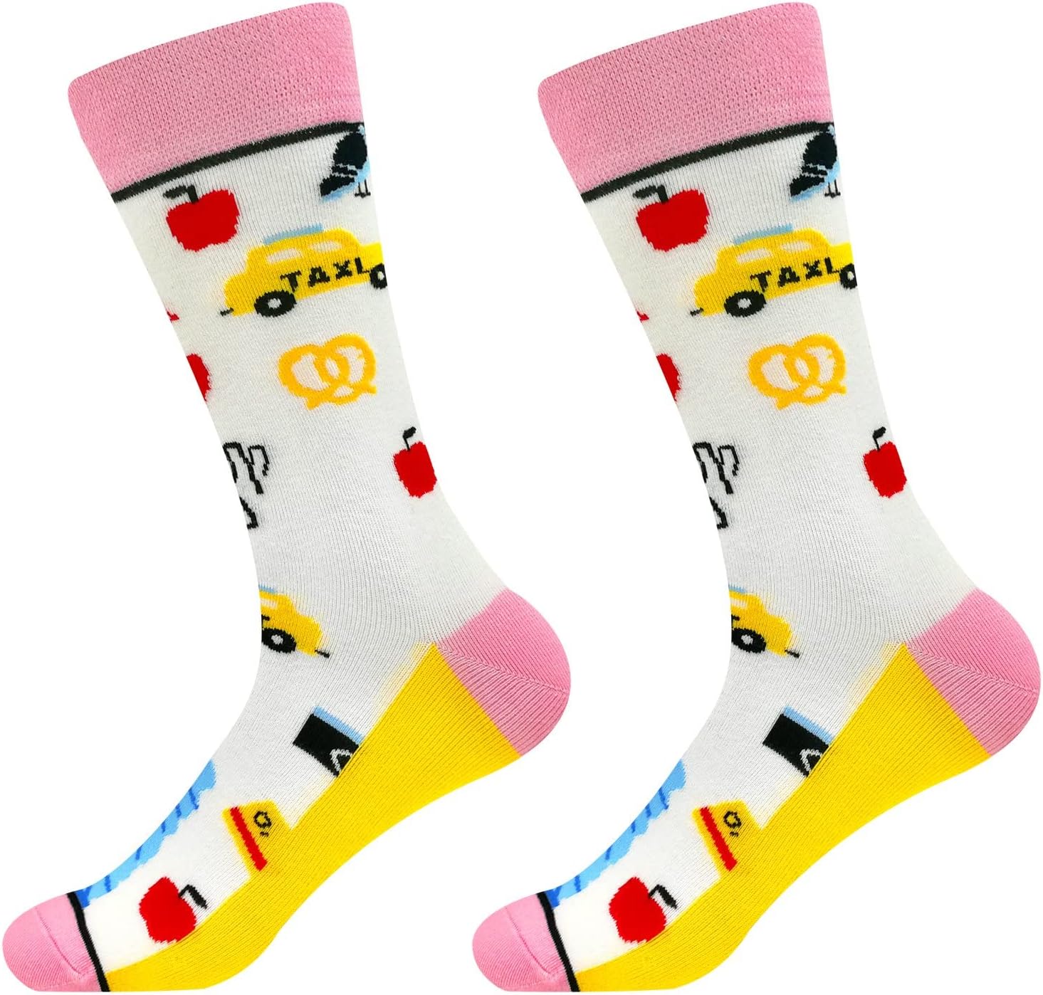 Fun Colorful Socks Patterned Funky Happy Crew Sock Combed Cotton Stockings Packs - Image 6
