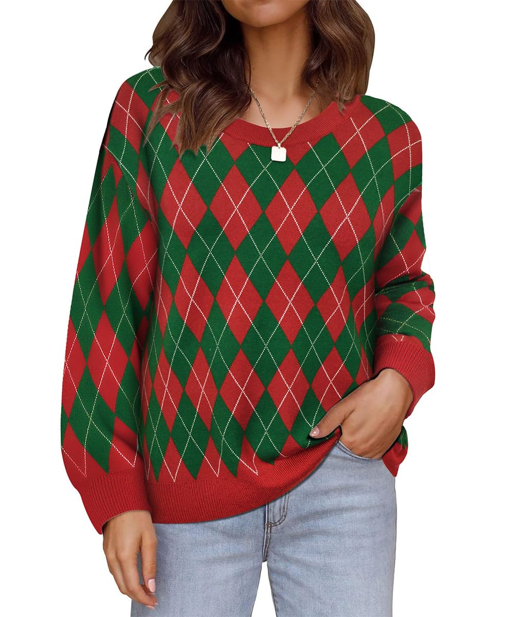 CARCOS Plus Size Sweaters Crewneck Long Sleeve Pullover Sweaters for Women Knit Jumper Tops Lightweight Winter XL-5XL