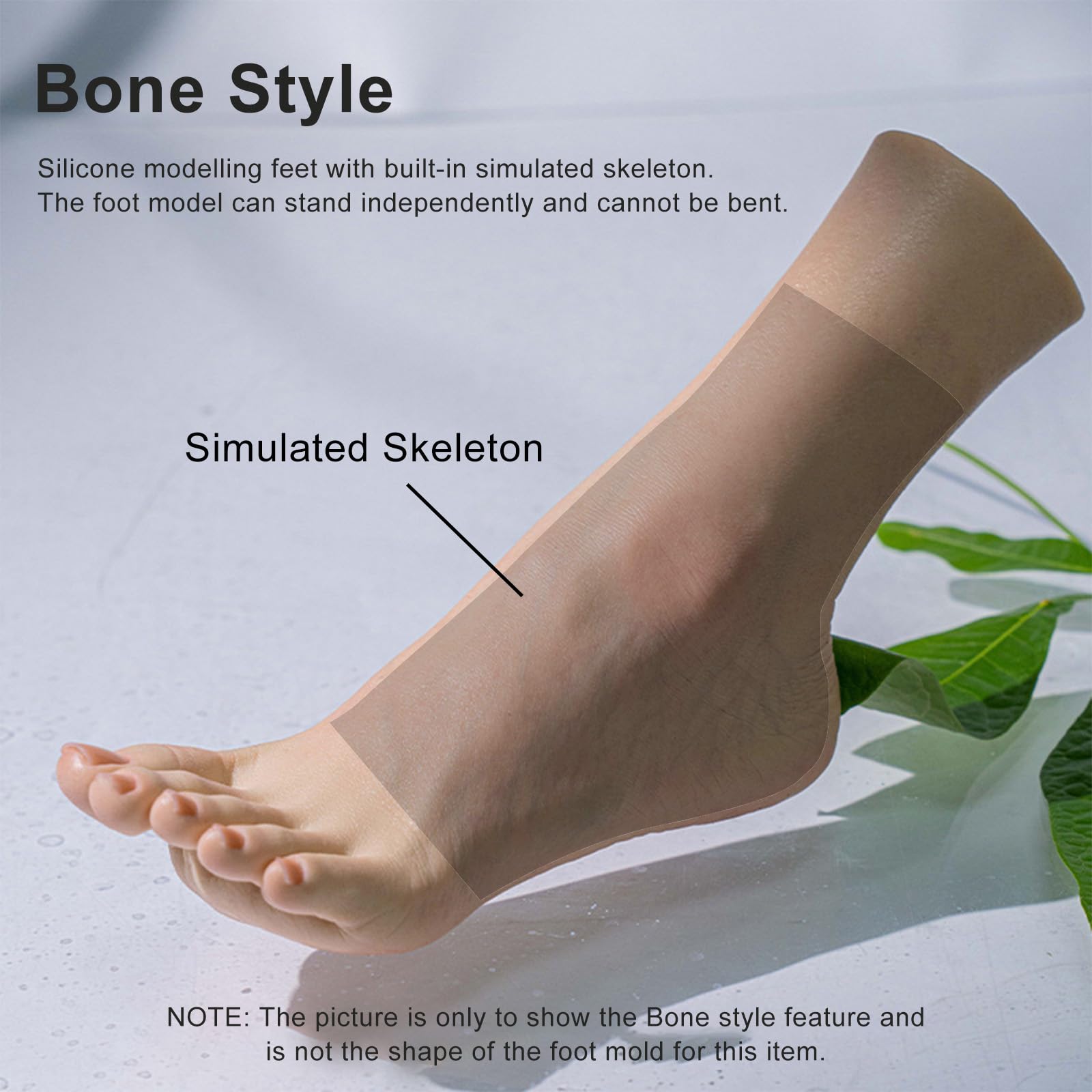 Mannequin de Pieds réalistes en Silicone avec os, modèle de Pied féminin pour présenter Bijoux, Sandales, Chaussures et Chaussettes, Gauche, os