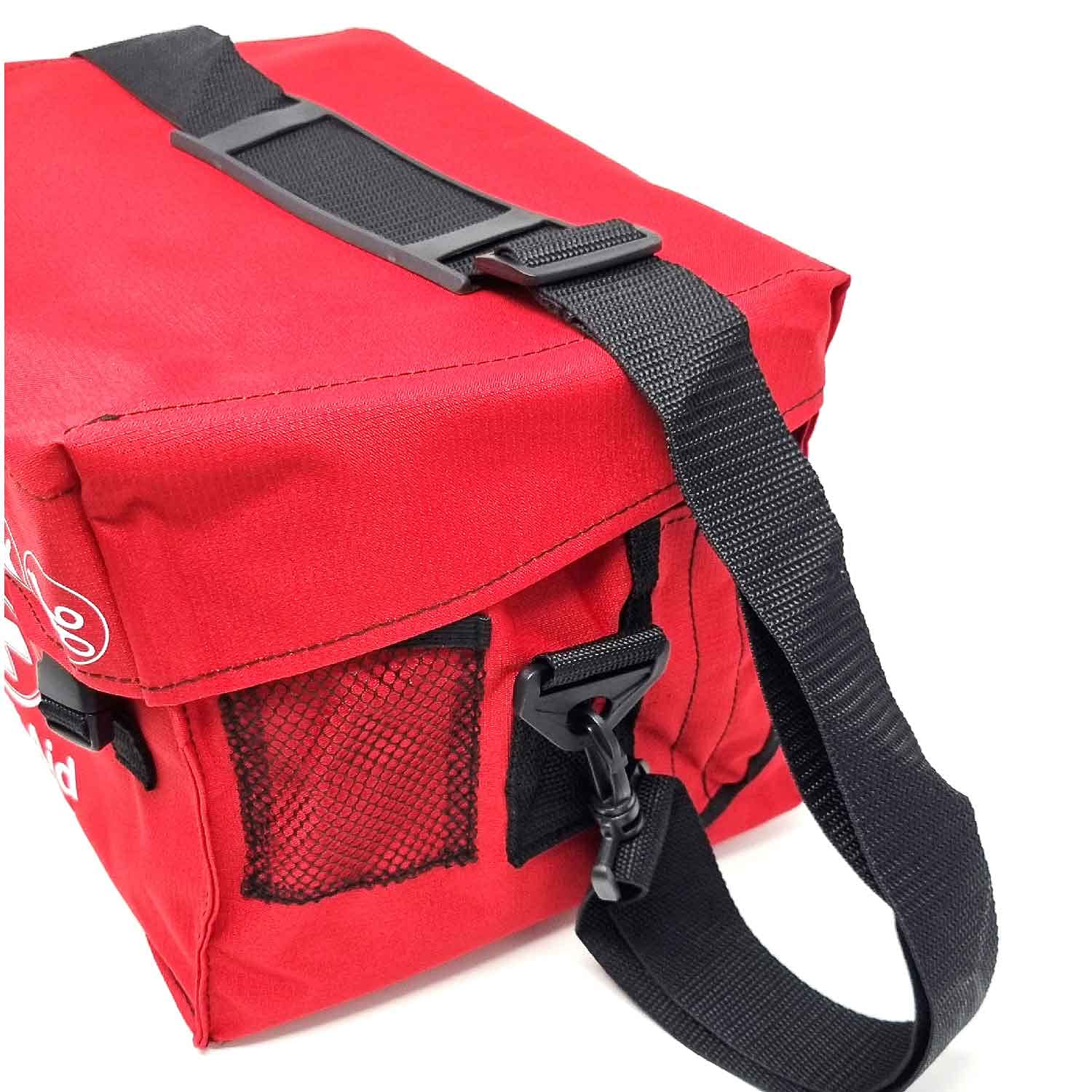 Grand sac de premiers secours rouge avec bandoulière - Vide - Sac médical d'urgence pour voiture, maison, bureau, sport, entreprise - JFA Medical