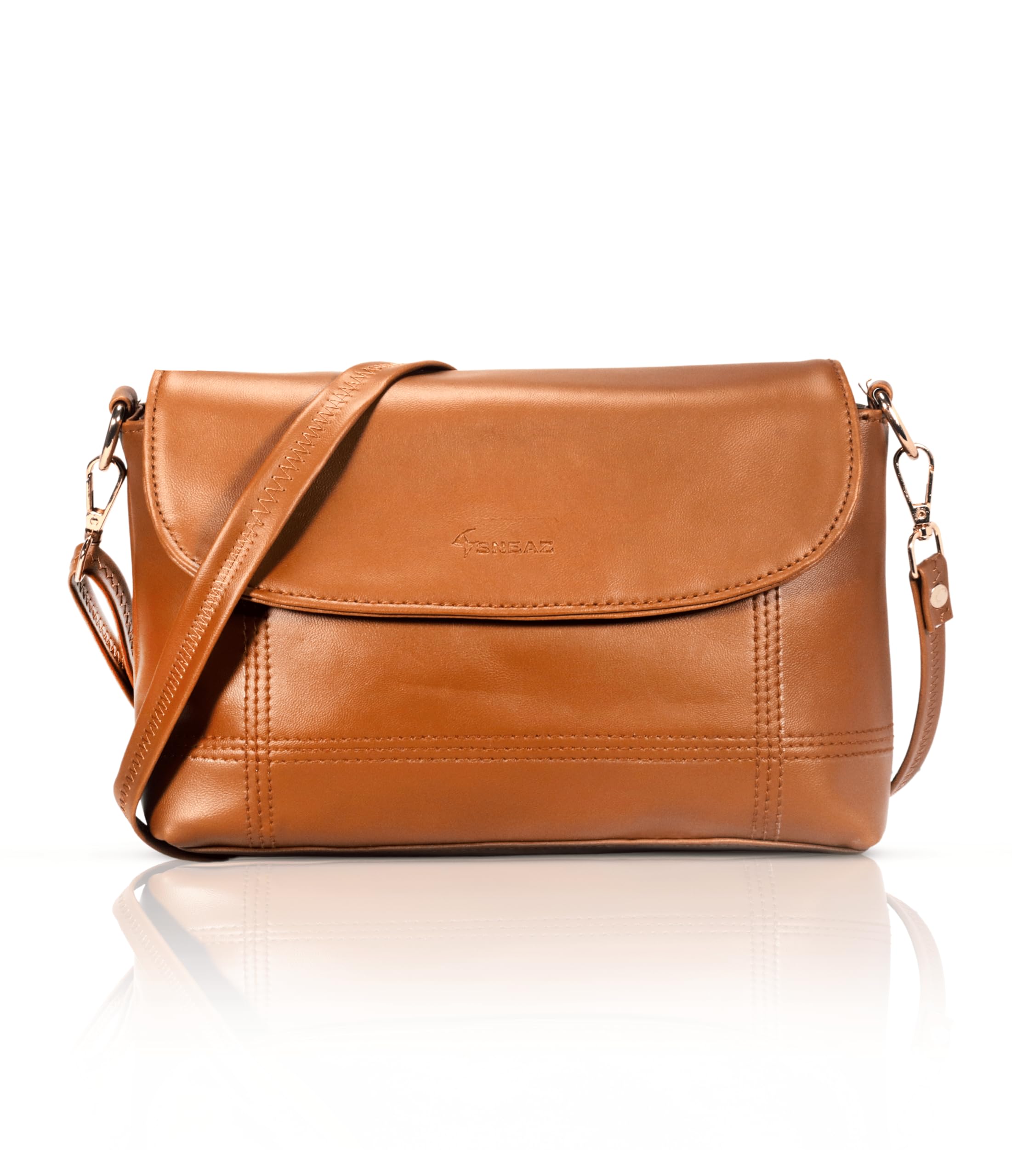 SNEAZ Womens Girls Flap Cross Body Sling Bag | Ladies Stylish Single Side Bag with Adjustable Shoulder Straps | Messenger Bag for Girls (SNZ-B-073083) (Tan) (B0DGL5RYVG) Amazon Price History, Amazon Price Tracker
