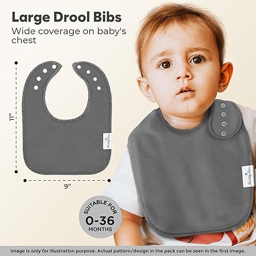 Miniatura 10 de KiddyStar Soft Unisex Organic Cotton Baby Bandana Bibs, Teething Bibs, Drooling Bibs, Toddlers Bibs, Burp Cloths