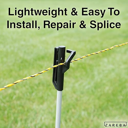 Miniatura 9 de Zareba HDW1320YA-Z - Alambre de polietileno de aluminio resistente Sure Shock, fibra de vidrio recubierta de PVC y línea de valla eléctrica