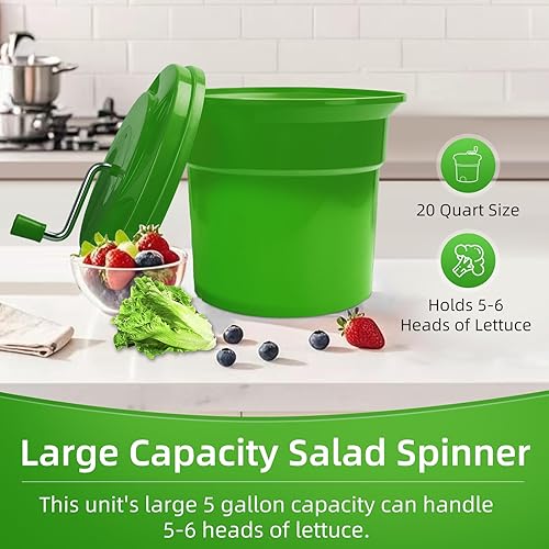 Miniatura 3 de Hiladorasecadora de ensalada manual comercial grande de 5 galones
