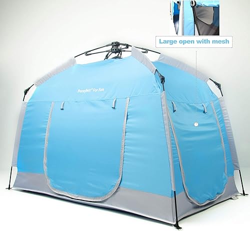 Miniatura 3 de Casa de juegos para niños fácil de instalar con bonita tira de luz LED y 3 aperturas grandes, tienda de campaña portátil para niños y sala de