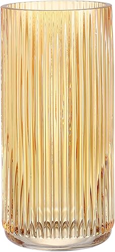 Miniatura 22 de Jarrón de vidrio acanalado, jarrones de flores para ramo, jarrones de vidrio transparente para flores, moderno jarrón acanalado para sala de estar,