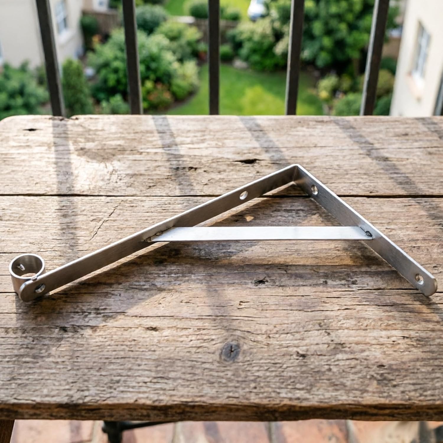 2pcs Triangle Closet Pole Support Bracket - Stainless Steel Rod Holder 13.8 Inch - Hanging Clothing Hanger Rod Holder for 25mm Hole