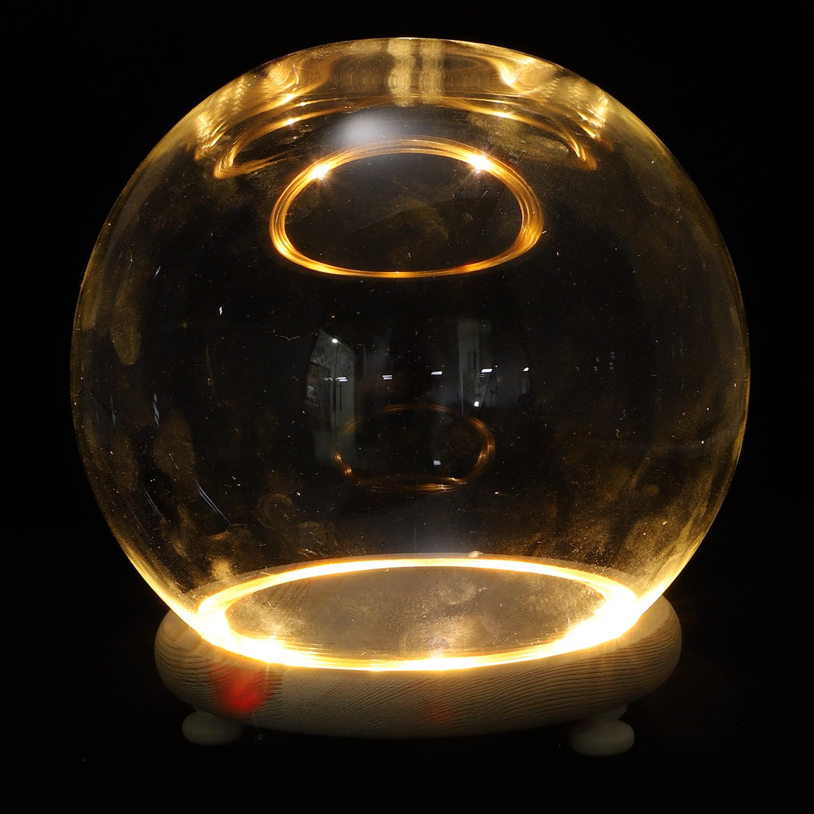 Dôme de verre lumineux pour table romantique et déco de salon chaleureuse