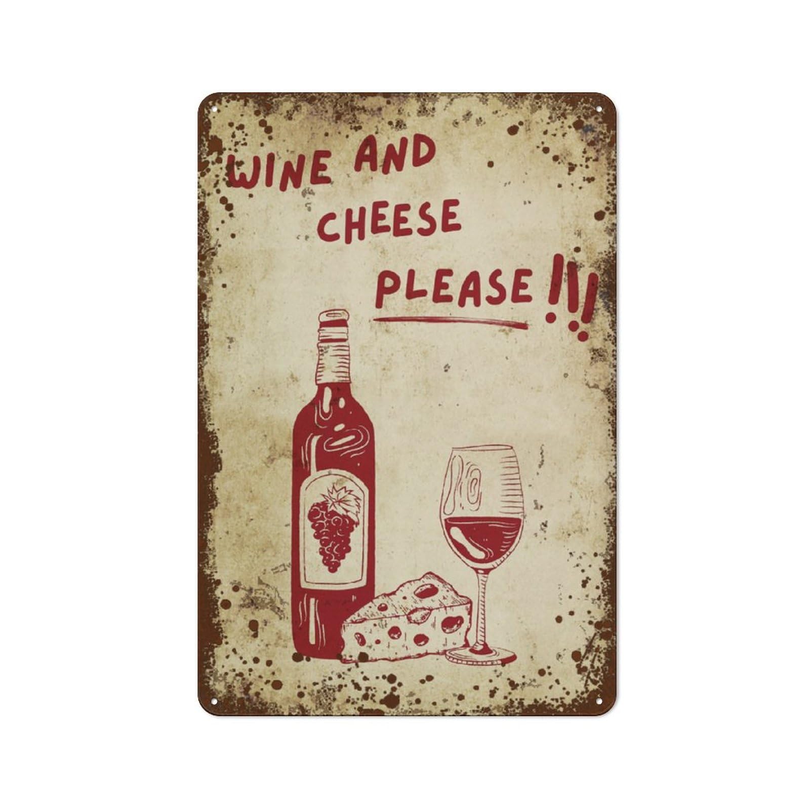 Kwqdozf Style-10 8X12 Inch Wine And Cheese Place, Red Wine Art, Funny Home Wall Art Decorati